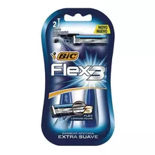 Máquina Afeitadora Rastrillo Desechable Bic Flex3 Maquina De Afeitar Descartable Depilación Envase X 2unidades