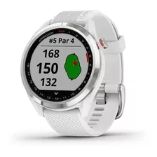 Smartwatch Garmin Approach S42 1.2 Caja 43.4mm De Polímero Polished Silver, Malla White De Silicona