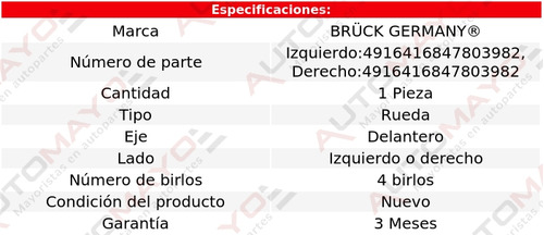 1/ Maza Rueda Delantera Bruck Accord L4 2.3l 1998-2002 Foto 2