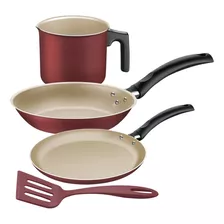 Batería De Cocina Turim 4pzas Rojo