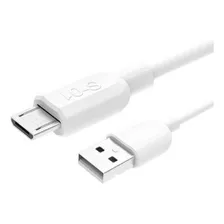 Cable De Carga Y Datos Micro Usb V8 Medida 2mt S-01 2m Color Blanco