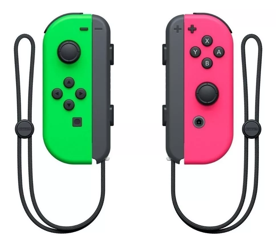 Kit De Controle Joystick Sem Fio Nintendo Switch Joy-con (l)/(r) Verde-neón E Rosa-neón