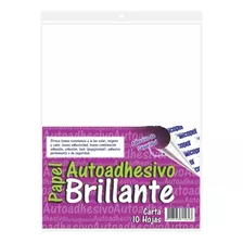 Papel Autoadhesivo Brillante Carta * 10 Hjs - 2 Und Color Blanco