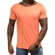 Camiseta Camisa Gola Canoa Aberta Slim Premium Masculina