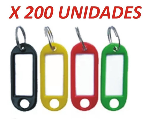 Llaveros Etiqueta Identificadores Plasticos X 200 Unidades