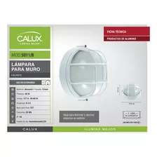 Lampara, Lampara Para Muro Y Techo, 5011/b, Calux Color Blanco