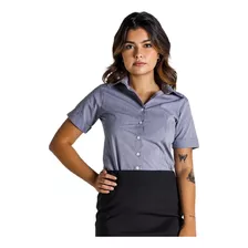 Blusa Social Filpro Feminina Manga Curta Para Uniforme