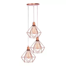 Lustre Diamante Triplo Rose Gold Bocal C Capa Fio Cristal 2m