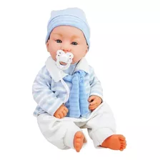 Boneco Bebê Reborn - Menino - Azul - 39 Cm - Brink Model