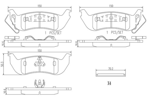 Balatas Traseras / Ford Ranger Xl 2010-2011 Cermica Foto 2