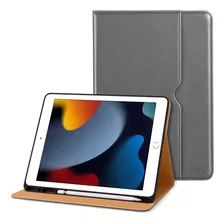 Funda iPad 10.2 Dtto Cuero Soporte Mano Gris