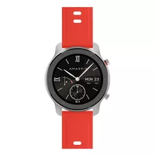 Smartwatch Amazfit Fashion Gtr 1.2 Caja 42mm De Aluminio Coral Red, Malla Red De Silicona Y Bisel Coral Red De Cerámica De Zirconio A1910