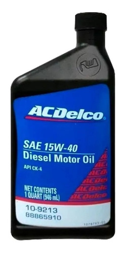 Aceite 15w40 Acdelco Motor Diesel Api Sn Importado Spf
