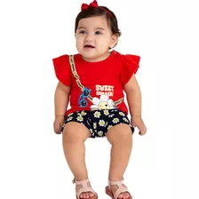 Conjunto Infantil Hrradinhos Meninas Camiseta E Short