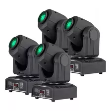 4 Moving Head Spot Led Osram 30w Globo + Disco De Cor Dmx Dj