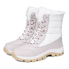 Sapatos Femininos De Algodão, Botas De Neve De Cano Alto