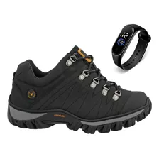 Tênis Bota Adventure Coturno Trilha Cano Curto + Relógio