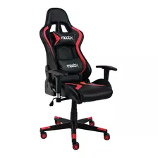 Cadeira Gamer Moobx Thunder Reclinável Com Braço Regulável Cor Preto/vermelho Material Do Estofamento Couro Sintético