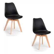 Set X2 Silla Nordica Eames Tulip Negra