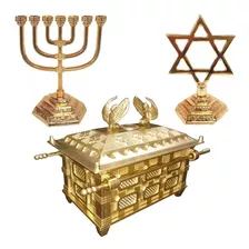 Arca Da Aliança 18cm + Menorah 10cm + Estrela Davi 10cm