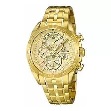 Reloj De Hombre Festina Cronografo Gold 50% Off