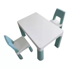 Conjunto Mesa Infantil Com 2 Cadeiras P/ Refeição Estudos Az