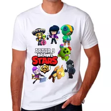 Camiseta Blusa Jogo Brawl Star Branco 100% Algodão Fio 30.1