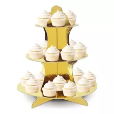 Porta Torta Cupcakes Porta Cupcake Bandeja Porta Cupcake Color Dorado