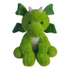 Dragão De Pelúcia 30cm Verde Claro Brinquedo