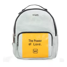 Mini Backpack The Power Of Love Azul Wilys Mochila Color Agua Diseño De La Tela Liso