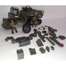 Brinquedo Antigo Carrinho Tanque De Guerra Lego + Soldados 