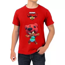 Camiseta Gamer Brawl Star 100% Algodão Fio 30.1 Vermelho Dtf