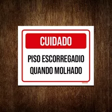 Placa Cuidado Piso Escorregadio Quando Molhado 18x23 Ml3439 - A