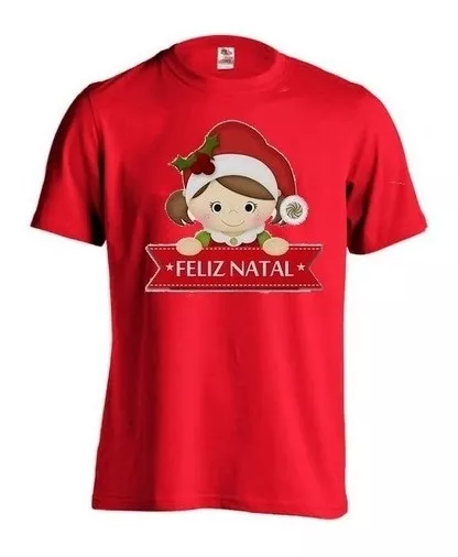 Camiseta Infantil Feliz Natal Personalizadaaa-pro Favorito