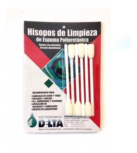 Hisopos De Limpieza Delta Espuma Poliuretanica X6 4473a