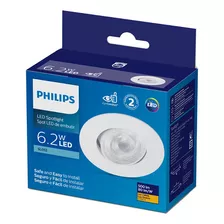 Kit 6 Spot Led Philips Luz Amarela Redondo Bivolt 2700k Biv Cor Branco 110v/220v