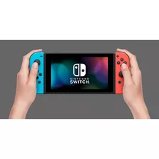 Nintendo Switch With Neon Blue And Neon Red Joycon - Hac-00