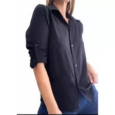 Camisa Dama Clasica De Lino Mujer Manga Corta 