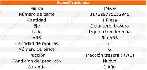 1- Maza Delantera O Trasera Izq/der Viper V10 8.0l 95/02 Tmk Foto 2