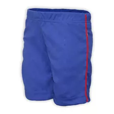 Bermuda Helanca Juvenil Azul Royal Friso Listra Vermelho