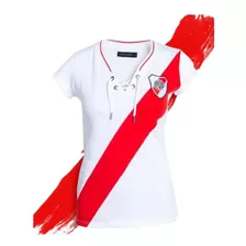 Camiseta River Plate Dama Mujer Vintage Retro Cordones