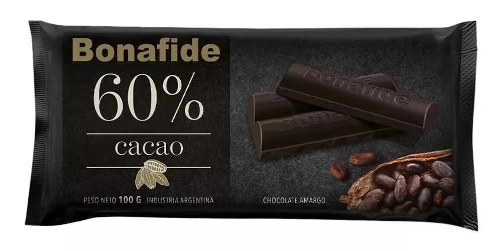 Barra De Chocolate Amargo Bonafide 60% Cacao 100 G