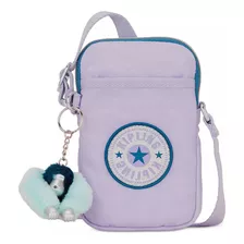 Bolsa Crossbody Kipling Tally Diseño Solido De Nylon Endless Lil Fun Asas Color Lila Y Plateado