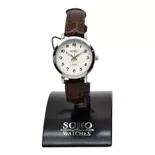 Reloj Dama Analogico Malla Cuero 3atm Soho Ch474