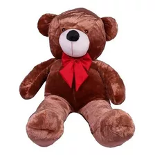 Urso De Pelúcia Gigante Teddy - Grande - Laço Personalizado Cor Urso Mel Com Laço Vermelho