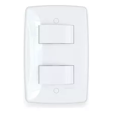 Conjunto Interruptor Duplo Simples Com Placa Linha Finesse+ Cor Branco