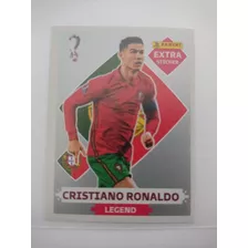 Lámina Extra Sticker Plata Cristiano Ronaldo Mundial Qatar