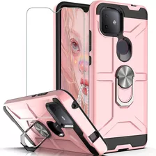 Funda Rosa Para Tcl Revvlr 4 Plus Con Protector De Pantalla