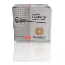 Agulha HiPodérmica Descartável 25x0,70 Descarpack 100 Unidad