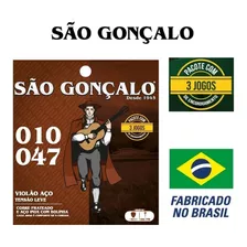 Pacote Kit 3 Jogos De Corda Violão Aço 010 Leve São Gonçalo